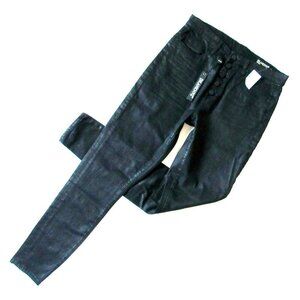 NWT BlankNYC Crybaby in All Lacquered Up Black Exposed Button Ankle Jeans 27